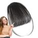 Bang Extensions Clip Human Hair French Bangs Clip on Hair Bangs Extensions - Natural Color Fringe Hairpieces Stylish Neat Bangs Hair Extension for Girls Women Natural black