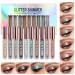 LANGMANNI 10 Pcs Liquid Glitter Eyeshadow Metallic Shimmer Glitter Eyeshadow Sweatproof Makeup Set  Matte Glitter Pressed All Highly Pigmented Blending Powder Perfect For Every Woman & Girl (10pcs)