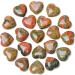 XIANNVXI 10 PC Unakite Heart Stones - Polished Natural Healing Crystals & Gemstones Set | Pink Green Thulite for Luck - Buy Online on GoSupps.com