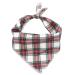 Aring Pet dog bandana triangular bib-scarf made of cotton soft comfortable red green checkered for small to large dogs and cats S red green checked