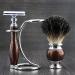 Men's Maroon Shaving Set - DE Safety Razor & Black Badger Hair Brush with Dual Stand for Razor & Brush | International Shipping Available - Buy Online on GoSupps.com