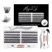 Individual Lashes 120 Cluster Lashes 3D False Eyelashes Natural Look D Curl Reusable Fluffy Lash Extension Kit with Applicator and Lash Bond and Seal DIY Cluster Eyelash Extensions Mix 10-16MM-DM27