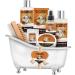 Relaxing Spa Gift Baskets For Women- Bath and Body Gift Set for mom Coconut Spa Kit includes Bath Bombs Message Oil Body Scrub Bath Salt Body Lotion Shower Gel and Scrub Brush