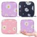 KALIONE 3 Pack Sanitary Napkin Storage Bag Portable Sanitary Pad Storage Bag Reusable Pads Menstrual Bag for Women Daisy Print Menstrual Cup Pouch with Zipper for Office School Travel Supplies