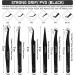 PHLASH TOOLS Eyelash Extension Tweezers Set - Pack of 6 Japanese Stainless Steel Professional Lash Extensions Kit for Precision Application - Black - Buy Online on GoSupps.com
