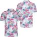 Tropical Palm Flamingo Polo Shirt | Men Women Golf Bowling Polo | Lightweight Short Sleeve | Multi Color X-Large - Buy Online on GoSupps.com