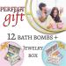 Bathing Bombs Gift Set with Wooden Jewelry Box | Natural Essential Oils | Perfect Gift for Women | Dermatologically Tested - Buy Online on GoSupps.com