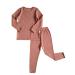 DreamBuy 20 Colours Ribbed Pyjama/Tracksuit/Loungewear Unisex Boys And Girls Pyjamas Baby Clothes Pyjamas For Women And Mens Pyjamas 8-9 Years Leather Pink