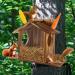 Garden Squirrel Feeder Wooden Squirrel Feeder House Large Capacity Squirrel Feeding Stations Easy to Fill Chipmunk Feeding Platform for Corn Peanuts Outside 32.5x12.5x21cm - Buy Online on GoSupps.com