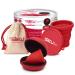 Pack Soneu Travel menstrual cup rose starter model size XS red flexibility standard + red flower case + foldable sterilizer red Talla XS standard