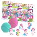 Inkee Unicorn Professions |3x bombs children with a surprise - 3 out of 6 different unicorns for collecting - 3x 100g bath balls with banana milk -shake aroma and jojoba oil pink or green 3x unicorn profession