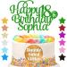Cake Topper Personalised Cake Topper Happy Birthday Cake Toppers Cake Decorations Double Sided Glitter Cake Topper for 1st 10th 16th 18th 20th 21st 30th 40th 50th 60th 70th 80th(Green) - Buy Online on GoSupps.com