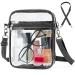 yuanming Clear Bag Stadium Approved, Clear Crossbody Purse Bag, Clear Stadium Bags for Women Medium Black