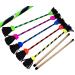 Flash per flowerstick set!Suprime quality fiberglassock silicone grip suede fringes fastening belt.Flames n Games Devilsticks for beginners and professionals.(Blue)