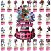 37PCS Cake Decoration Monster Girl Cake Toppers Themed Cake Decoration Cake Topper Themed Birthday Party Supplies for Boy Girl Cake Decoration