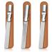 3 Pieces Stainless Steel Metal Nail File with Leather Case Heavy Duty Double Sided Nail Files Manicure Set with Leather Sheath (Brown)