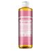 Dr Bronner's 18-in-1 Cherry Blossom Pure Castile Liquid Soap Made with Non-GMO Products Used for Face Body Hair Laundry & Dishes Certified Fair Trade & Vegan Friendly 473 ml Recycled Bottle Cherry Blosson 475ml