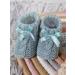Royal Icon Soft Knitted Baby Booties with Bow for Newborns | 0-3 Months | Blue Green | Ideal for Indoor and Outdoor Use - Buy Online on GoSupps.com