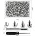 200 Sets 9.5mm Silver Cone Spikes Screwback Studs for DIY Leathercraft and Punk Rock Clothing Accessories - Buy Online on GoSupps.com