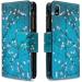 Miago 9 Card Slots Leather Case for Huawei Y5 2019 - Colorful Zipper Flip Wallet Cover - Blue Flower PU Leather Protective Case - Buy Online on GoSupps.com