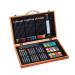 MAHITOI 82-Piece Deluxe Artist Studio Creativity Set Wood Box Case - Art Painting Sketching Drawing Set 24 Watercolor Paint Colors 24 Oil Pastels 24 Colored Pencils 2 Brushes Starter Kit