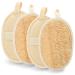 olyee Natural Loofah 4 Pack Exfoliating Sponge Face Wash Pads Body Loofah Skin Bath Loofah Back Scrubber Luffa and Terry Cloth Hang Biodegradable Shower Sponges for Adults Women Men