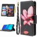 Miago 9 card slots leather cover for Huawei Y6 2019 colorful zipper Flip case Wallet case cell phone case PU leather pocket protective cover pink flower huawei y6 2019 pink flower