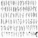 Kotbs 18 Sheets Realistic Temporary Tattoo  Tiny Branch Black Flower Temporary Tattoos for Women Girls Kids  Bouquet Small Tattoo Temporary Sticker Wild Plant Floral Fake Tattoos Tiny Grass(1-18)