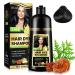 Uocasi Dye Shampoo For White Hair Instant Dye Shampoo For Men And Women - Natural And Durable Hair Care Shampoo Plant Dye 3 In 1-500 ML Black