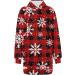 Women's Christmas Print Long-Sleeved Hoodie Dress - Oversized Red Sweatshirt with Pocket - Buy Online on GoSupps.com