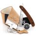 Haryali London Shaving Kit 3 Pc Shaving Kit - Cut Throat Razor Wooden Shaving Kit Leather Strop Honing Compound - Vintage Style Shaving Set as a Gift