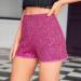 Shop Duohropke Women's Metallic Hot Pants | Sequin Glitter High Waist Shorts for Dance Disco & Carnival - XL Hot Pink - Buy Online on GoSupps.com
