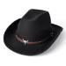 HUDANHUWEI Men Women Wide Brim Cowboy Hat Pinch Front Cowgirl Hat Z-black