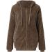 Warm Plush Hooded Winter Coat for Women | Zip Up Drawstring Jacket in Brown | Plus Size 5X-Large - Buy Online on GoSupps.com