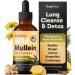 RESPICLEAR All-Natural Mullein Drops with Ginger & Lemon for Lung Cleanse and Detox, Mullein Leaf Extract for Respiratory Lung Health & Detox for Smokers, 2 oz Dropper