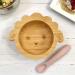 Koko Kids Lamb Bamboo Suction Cup & Silicone Spoon | Baby Toddler Feeding Bowl with Strong Suction - Pink Rose - Buy Online on GoSupps.com