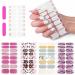 CHANGAR French Nail Polish Stickers Glitter Nail Polish Strips Decals Full Nail Wraps Stickers French Tip Design Adhesive Nail Art Decals with 2 Nail File for Home Women Girls DIY Nail Art
