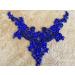 Blue Handmade Rhinestones Lace Applique Beaded Trim Patches for Dress Neckline - Clothing Accessory - Buy Online on GoSupps.com