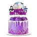 Ercadio 1 Pack Wednes-day Happy Birthday Cupcake Toppers Glitter Magic Hand Black Bat Girl Family Cake Picks for Fantasy Horror Wednes-day Birthday Party Cake Decor Supplies Pattern-5