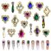 JIEPING 54PCS Rhinestone Nail Art Charms - Colorful Gems & Gold Chrome Hearts for DIY Nail Decoration - Buy Online on GoSupps.com