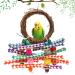 Bird Parrot Toys Parrot Chewing Climbing Toys All Natural Bird Perch with Colorful Chewing Toys Safe and Non-Toxic for Lovebirds,Finches,Parakeets,Budgerigars,Conure or Small Birds KM122103-Style A