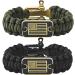 Onewly Paracord Bracelets with Bronze USA Flag - Gifts for Military Veterans with Tactical Survival Bracelet - Pulseras Para Hombres - Bracelets for Men Black+Green M(8.2-9.2in)