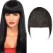 SEGO Pony Hairpiece Fringe Clip On In Front Hair Real Hair One Piece Extension 100% Remy Human Hair Natural Black #1B