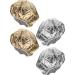Didiseaon Lot de 4 Bonnets en Aluminium pour Soins Capillaires Chapeaux de Coloration et Revitalisation en Profondeur 28 CM Argent et Dor Isolation Thermique et Protection du Cuir