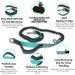 Hands-Free Dog Lead with Reflective Bungee Leash | Adjustable Waist Belt for Running, Walking, and Hiking | Aqua | Includes Poo Bag Pouch - Buy Online on GoSupps.com