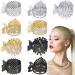 9 Pcs Rhinestone Hair Clips Small Hair Claw Clips for High Ponytail Metal Fashionable Rhinestone Hair Accessories for Women Girls Thick Long Hair