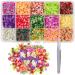 Duufin 10500 Pcs Nail Art Slices Fruits Slices Polymer Nail 3D Slice Colorful DIY Nail Art Supplies with a Tweezers for DIY Crafts, Slime Making and Cellphone Decoration