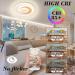 Fitzmia LED Ceiling Light | Dimmable Wood Ceiling Lamp with Remote | Modern 24W Round Light for Bedroom Living Room & Kitchen - Buy Online on GoSupps.com