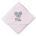 Upstitch studio girl hooded towel for babies in pink (75x75cm) with names personalized from 100% cotton baby towel 75 x 75 cm pink