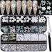 RODAKY 3D Nail Charms for Acrylic Nails Butterfly Flower Bear Nail Art Crafts Diamond for Nails Decoration Pearl Metal Nail Flatback Gem Crystal Rhinestones for Nail Design Charms DIY Crafts